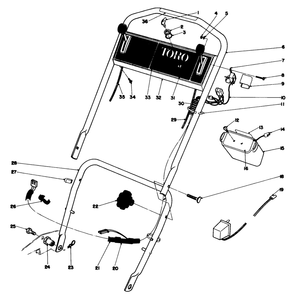 Handle Assembly Diagram and Parts List for 18085 0000001 - 0999999 Toro Lawn Mower