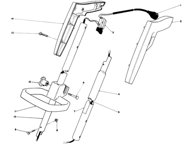 Handle Assembly Diagram and Parts List for 51325 7000001 - 7999999 Toro Trimmer