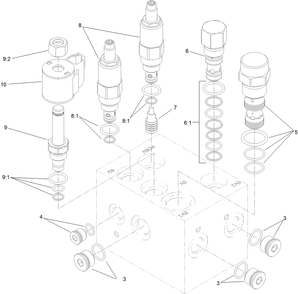 Cutter Valve Assembly No. 121-1022 Diagram and Parts List for 23214 404320000 - 405799999 Toro Stump Grinder