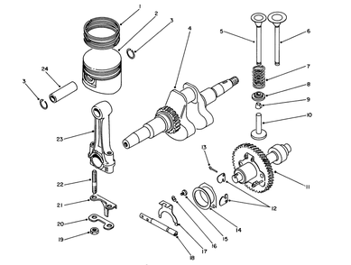 Part Location Diagram of 50-2040 Toro Tappet-Valve (Length:1.433 inch, 36.39mm)
