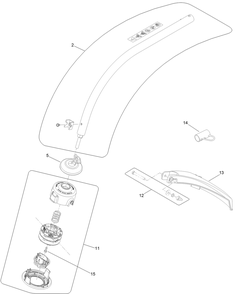 Trimmer Head, Straight Shaft And Guard Assembly Diagram and Parts List for 51956 312000001 - 312999999 Toro Trimmer