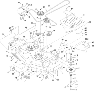 Deck Assembly Diagram and Parts List for 74048TE 414071690 - 999999999 Toro Lawn Tractor