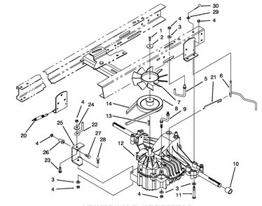 Transaxle Assembly Diagram and Parts List for 71191 5900001 - 5910000 Toro Lawn Tractor