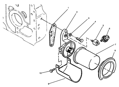 Oil Filter And Low Oil Pressure Cut-Off Switch Diagram and Parts List for 73501 59000001 - 59000411 Toro Lawn Tractor