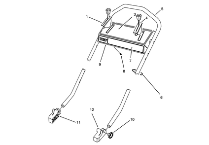 Handle Assembly Diagram and Parts List for 26630BC 4900001 - 4999999 Toro Lawn Mower