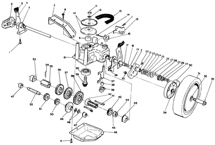 Gear Case Assembly Diagram and Parts List for 26621 0000001 - 0999999 Toro Lawn Mower