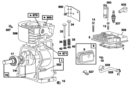 Engine Briggs & Stratton Model 135202-0263-01 Diagram and Parts List for 62924 6900001 - 6999999 Toro Leaf Blower / Vacuum