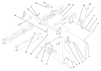 Height Of Cut Assembly Diagram and Parts List for 71190 8900001 - 8999999 Toro Lawn Tractor