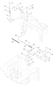 Parking Brake Assembly Diagram and Parts List for 22323G 405700000 - 410299999 Toro Lawn Tractor Accessories