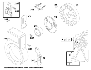 Engine Briggs & Stratton Model 135202-0263-01 Diagram and Parts List for 62924 7900001 - 7999999 Toro Leaf Blower / Vacuum
