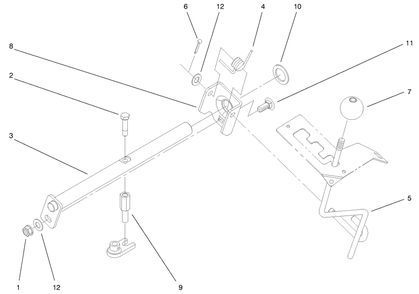 Hi-Lo Shift Assembly Diagram and Parts List for 73561 9900001 - 9999999 Toro Lawn Tractor