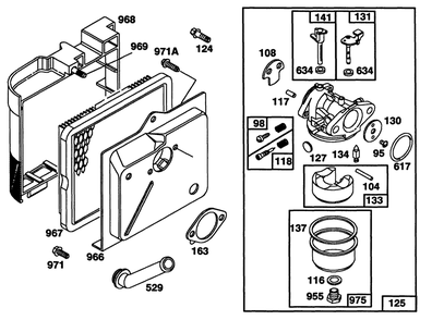 Engine Briggs & Stratton Model 124702-3115-01 Diagram and Parts List for 20214 1000001 - 1999999 Toro Lawn Mower