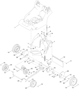 Traction And Height-Of-Cut Assembly Diagram and Parts List for 21844 321000001 - 321999999 Toro Lawn Mower
