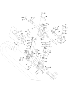 Carriage And Rotary Assembly Diagram and Parts List for 23803 400000000 - 999999999 Toro Lawn Tractor Accessories