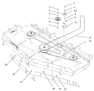 Belt And Idler Arm Assembly Diagram and Parts List for 74214 (220000001-220999999)(2002) Toro Lawn Mower