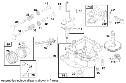 Engine Briggs & Stratton Model 282707-0119-01 Diagram and Parts List for 71188 7900001 - 7999999 Toro Lawn Tractor