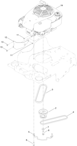 Engine And Belt Assembly Diagram and Parts List for 21811 413000000 - 414160194 Toro Lawn Mower