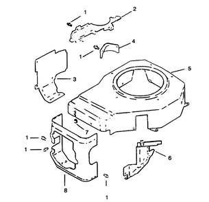 Blower Housing & Baffle-Engine Kohler Model No. Cv12.5t-1254 Diagram and Parts List for 30157 490001 - 499999 Toro Lawn Tractor Accessories