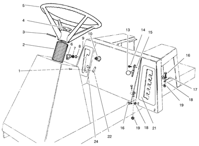 Steering Wheel, Switches & Decals Diagram and Parts List for 70089 9900001 - 9999999 Toro Lawn Tractor