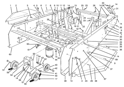 Frame & Jackshaft Assembly Diagram and Parts List for 30612 790001 - 799999 Toro Lawn Tractor
