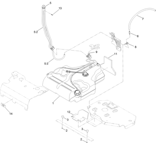Fuel System Assembly Diagram and Parts List for 74947 403247300-999999999 Toro Lawn Mower
