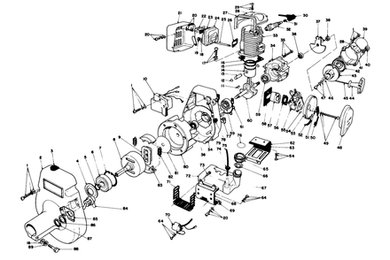 Engine Assembly Diagram and Parts List for 51607 4000001 - 4999999 Toro Trimmer