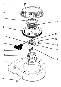Recoil Assembly (Model No. 47ps5-7)(Model No. 22045b)(Model No. 47pt6-7)(Model No. 22045) Diagram and Parts List for 22045B 6900001 - 6999999 Toro Lawn Mower