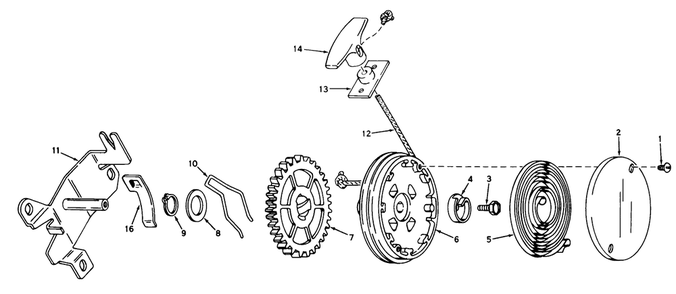 Rewind Starter No. 590450 Diagram and Parts List for 18212 8000001 - 8999999 Toro Lawn Mower