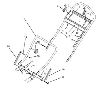 Handle Assembly Diagram and Parts List for 20764BC 59000001 - 59999999 Toro Lawn Mower
