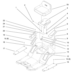 Seat Assembly Diagram and Parts List for 71188 7900001 - 7999999 Toro Lawn Tractor