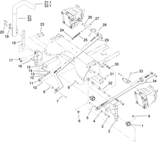 Motion Control Assembly Diagram and Parts List for 74268TE (260000001-260999999)(2006) Toro Lawn Mower