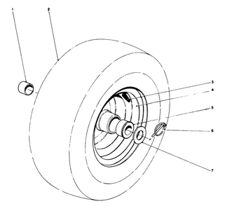 Wheel Assembly Diagram and Parts List for 38090 6000001 - 6999999 Toro Snow Blower