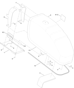 Front Hood Assembly No. Au115517 Diagram and Parts List for 23823W 316000001 - 316999999 Toro Lawn Tractor Accessories