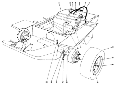 Fuel Tank & Axle Assembly Diagram and Parts List for 30798 0000001 - 0999999 Toro Lawn Tractor