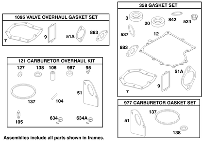 Engine Briggs & Stratton Model 195707-0421-E1 Diagram and Parts List for 70122 9900001 - 9999999 Toro Lawn Tractor