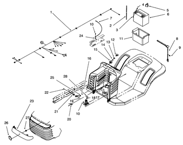 Electrical Assembly Diagram and Parts List for 71201 6900001 - 6999999 Toro Lawn Tractor