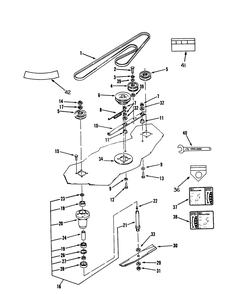Belt & Spindle Assembly Diagram and Parts List for 78360 3900001 - 3999999 Toro Lawn Mower