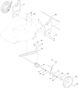 Rear Wheel And Height-Of-Cut Assembly Diagram and Parts List for 21772 400000000 - 409999999 Toro Lawn Mower
