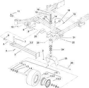 Caster And Z Stand Assembly Diagram and Parts List for 74280TE (260000001-260999999)(2006) Toro Lawn Tractor