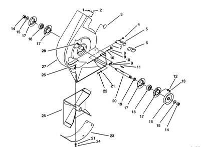 Housing & Impeller Assembly Diagram and Parts List for 79301 3900001 - 3999999 Toro Lawn Tractor Accessories