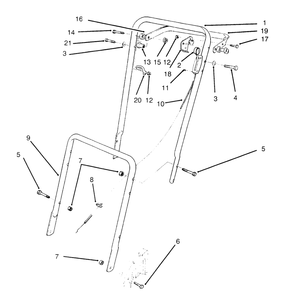 Handle Assembly Diagram and Parts List for 22026 6900001 - 6999999 Toro Lawn Mower
