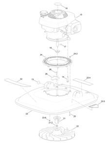 Engine And Deck Assembly Diagram and Parts List for 2604 315000001 - 315999999 Toro Lawn Tractor Accessories