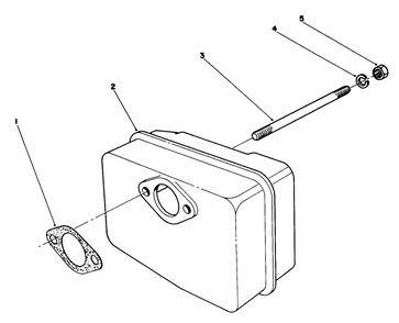 Muffler Asssembly Diagram and Parts List for 38185 7000001 - 7999999 Toro Snow Blower