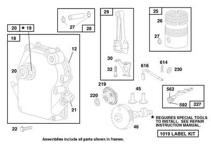 Engine Briggs & Stratton Model 135202-0263-01 Diagram and Parts List for 62924 9900001 - 9999999 Toro Leaf Blower / Vacuum