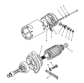 Starter Motor Assembly Diagram and Parts List for 62040 7000001 - 7999999 Toro Generator