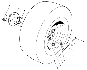 Front Wheel Assembly Diagram and Parts List for 30754 7000001 - 7999999 Toro Lawn Tractor