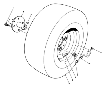 Front Wheel Assembly Diagram and Parts List for 30754 0000001 - 0999999 Toro Lawn Tractor