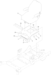 Seat Mount Assembly Diagram and Parts List for 77284 410200000-411582569 Toro Lawn Tractor