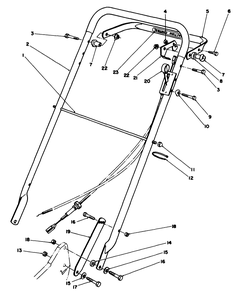 Handle Assembly Diagram and Parts List for 22621 8000001 - 8999999 Toro Lawn Mower