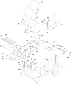 Seat Suspension Platform Assembly Diagram and Parts List for 74055 410147886-411425684 Toro Lawn Tractor